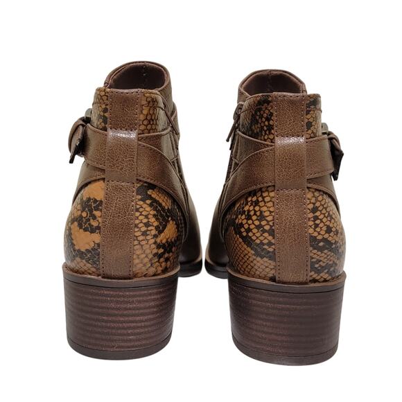Baretraps Women Maci Western Ankle Booties Size US 10M Dark Brown Snake Print - Picture 6 of 7